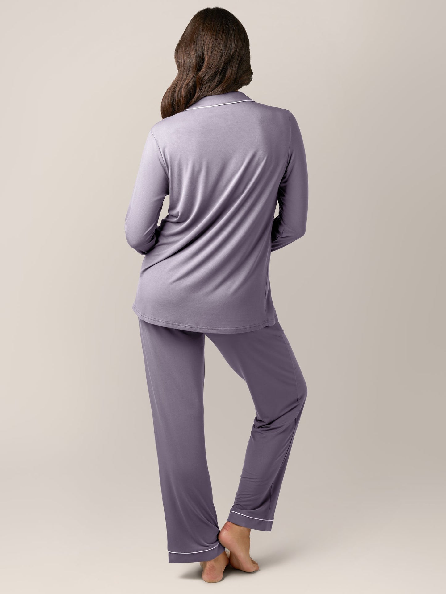 Kindred Bravely Clea Bamboo Long Sleeve Pajama Set Granite