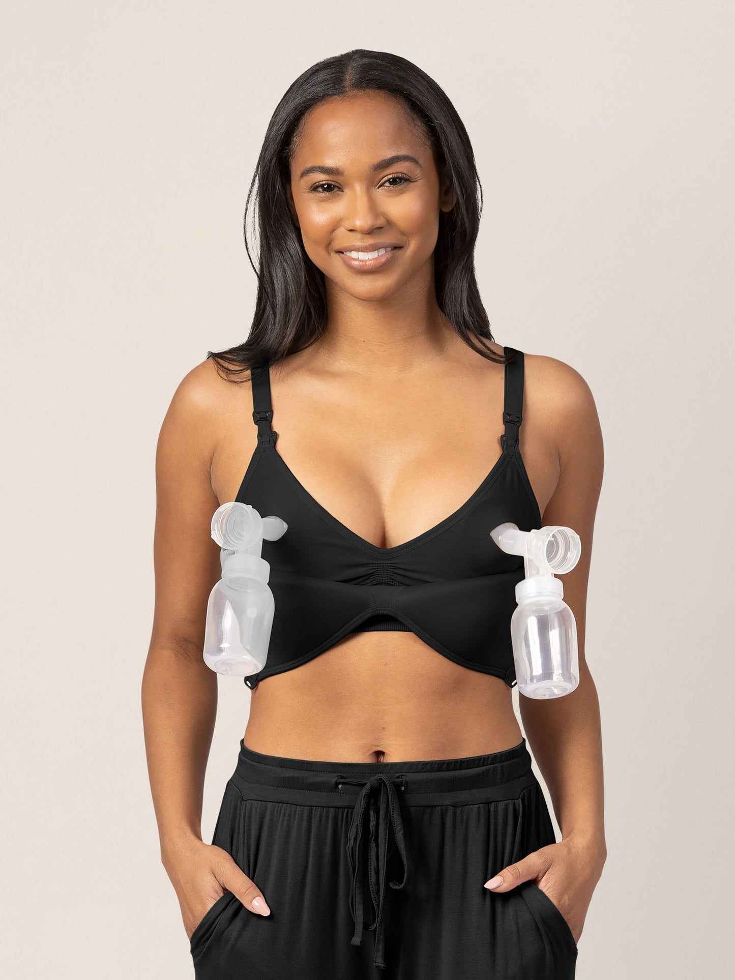 Kindred Bravely Signature Sublime Contour Hands-Free Pumping & Nursing Bra Black