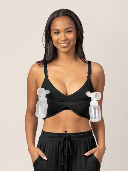 Kindred Bravely Signature Sublime Contour Hands-Free Pumping & Nursing Bra Black