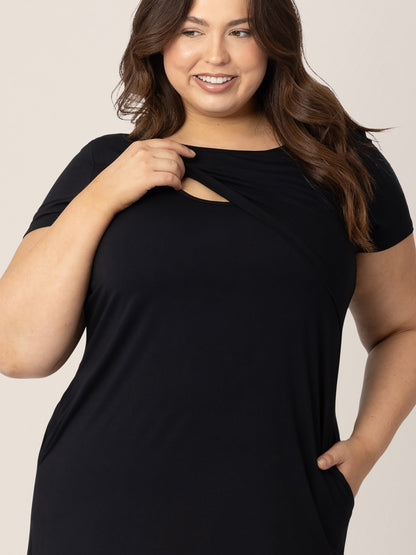 Kindred Bravely Eleanora Bamboo Maternity & Nursing Dress Black