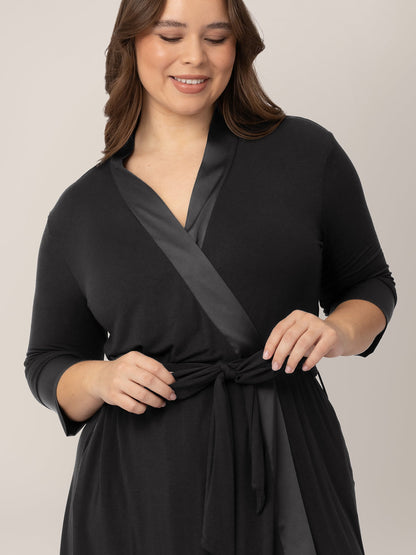 Kindred Bravely Emmaline Robe Black - Soft Maternity & Postpartum Robe