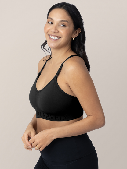 Kindred Bravely Sublime Hands-Free Pumping & Nursing Sports Bra Black
