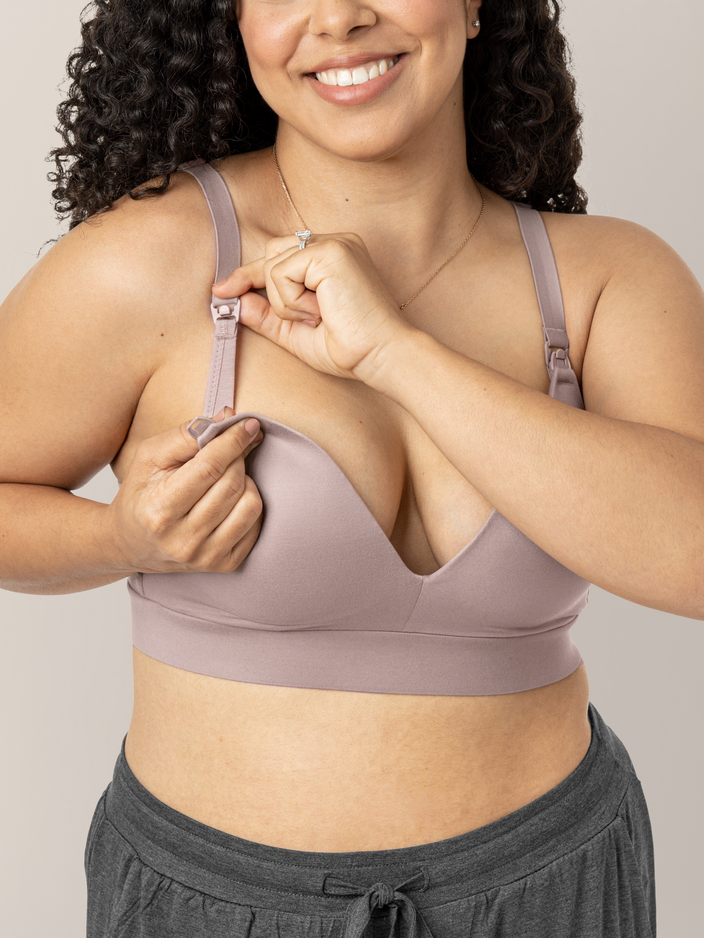 Kindred Bravely Minimalist Maternity & Nursing Bra Lilac Stone