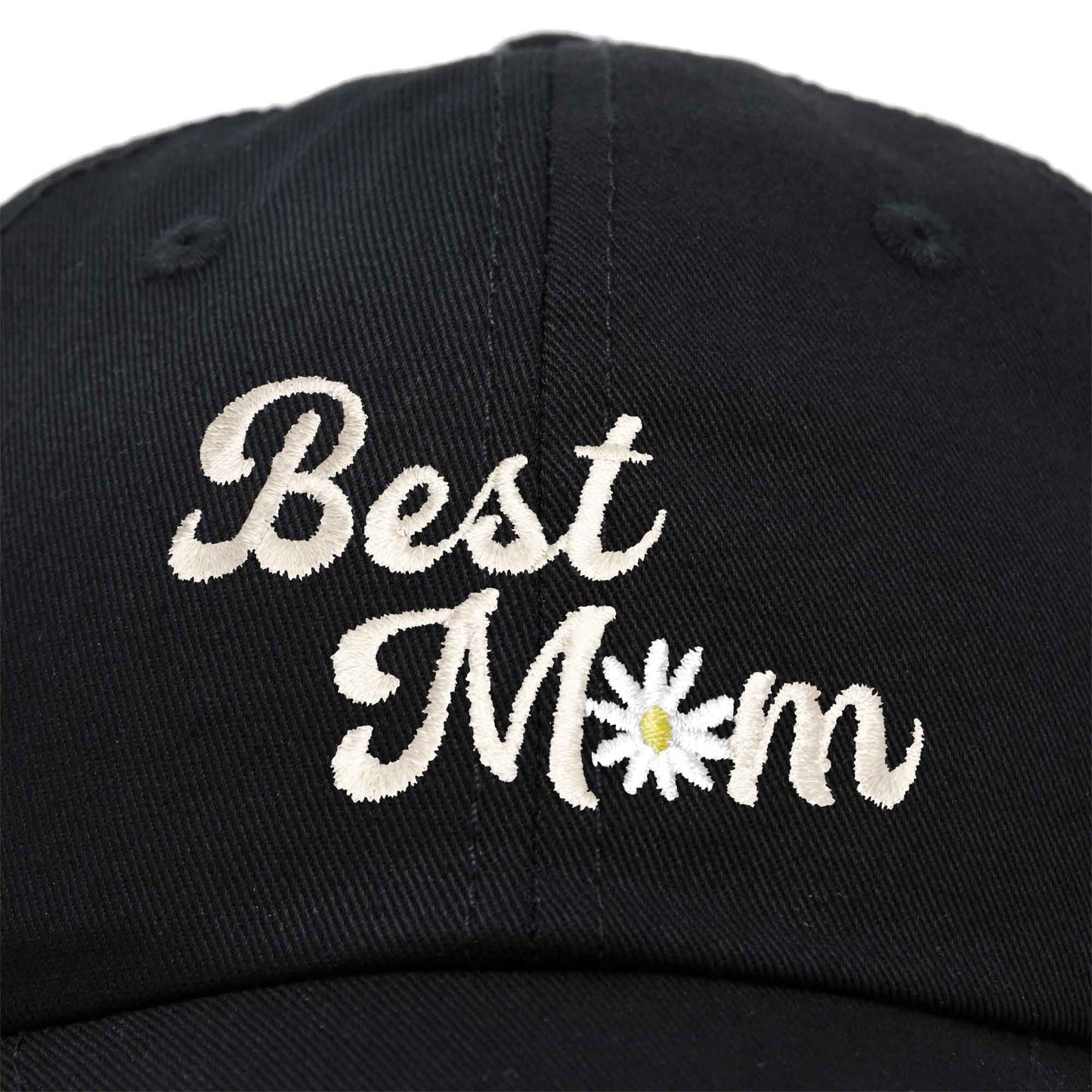 Embroidered Best Mom Daisy Cotton Hat