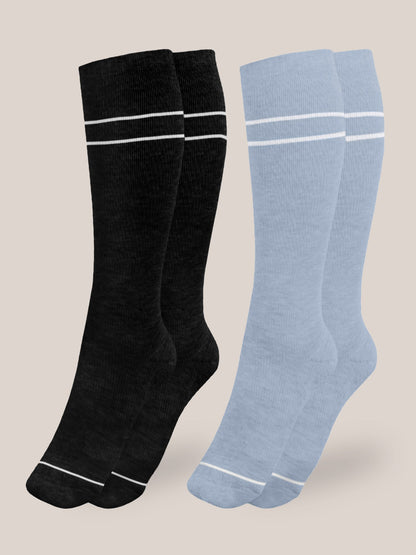 Kindred Bravely Premium Maternity Compression Socks (2-Pack) Stone Blue & Black