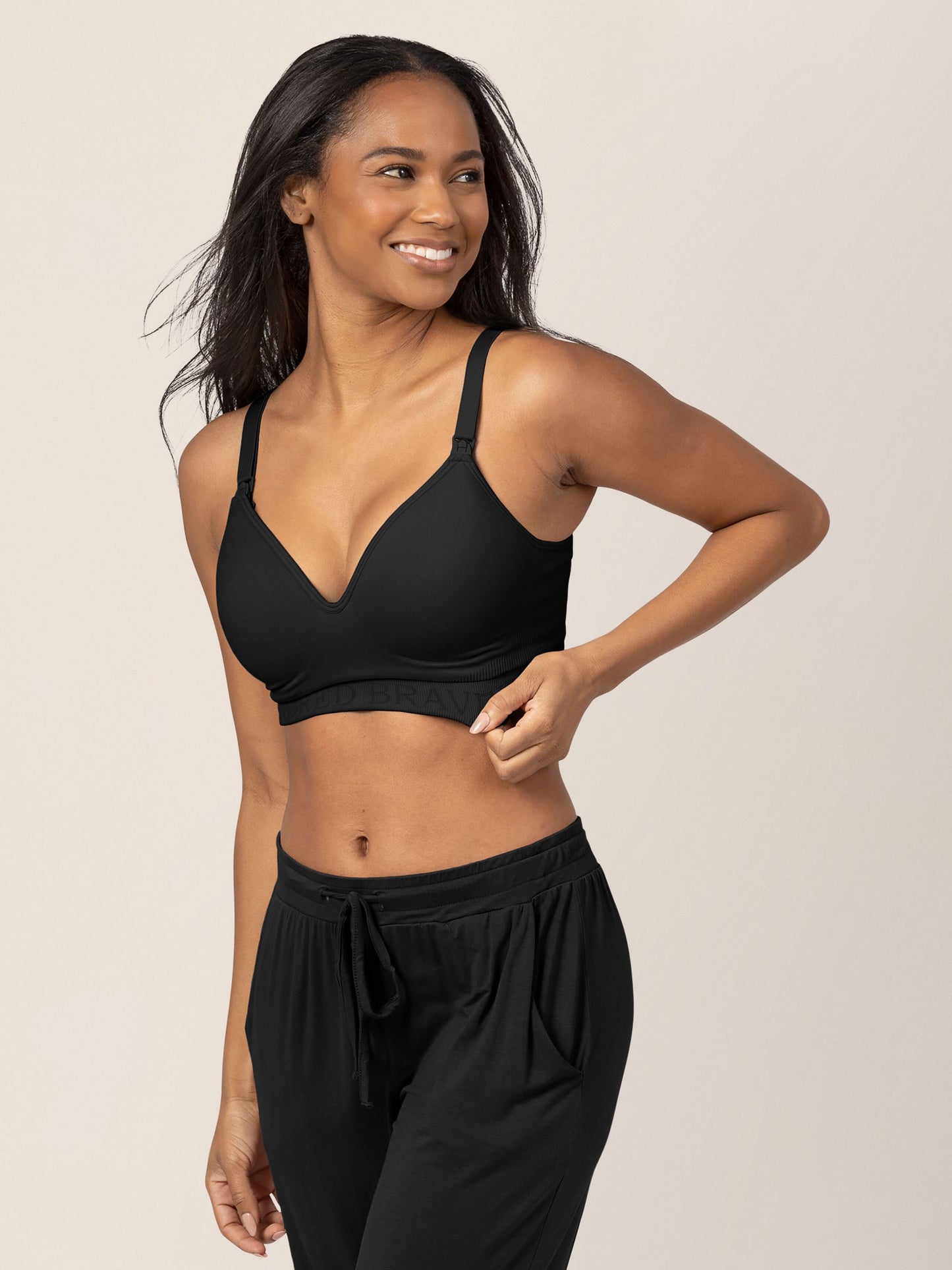 Kindred Bravely Signature Sublime Contour Hands-Free Pumping & Nursing Bra Black