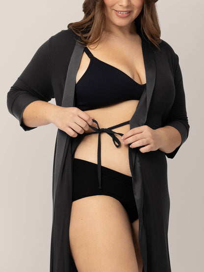 Kindred Bravely Emmaline Robe Black - Soft Maternity & Postpartum Robe