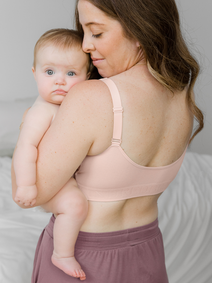 Kindred Bravely Sublime Adjustable Crossover Nursing & Lounge Bra Soft Pink