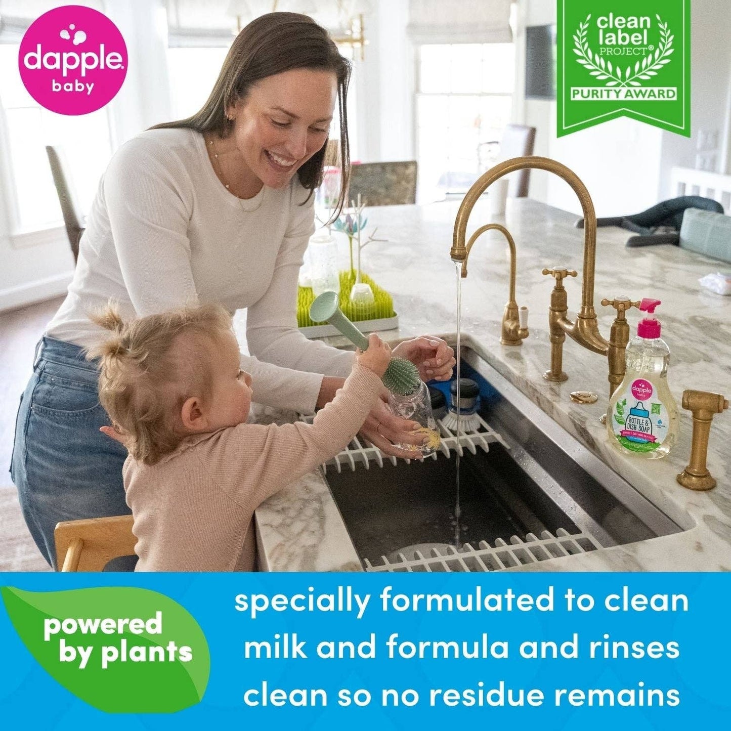 Dapple Baby Bottle & Dish Soap-Fragrance Free 16.9 oz.