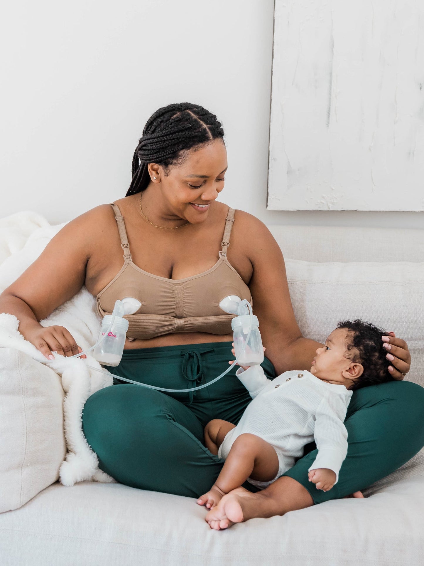 Kindred Bravely Sublime Hands-Free Pumping & Nursing Bra Latte