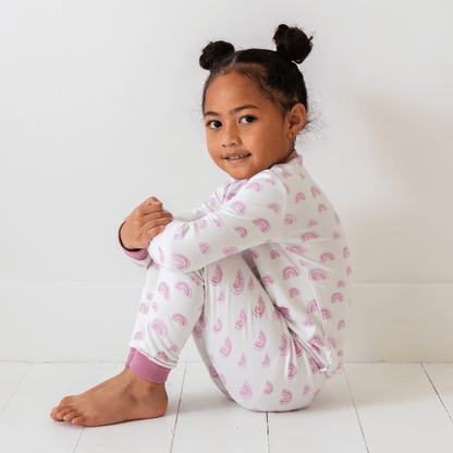 Dreamland Baby Toddler/Kids Bamboo Pajamas - Pink Rainbow