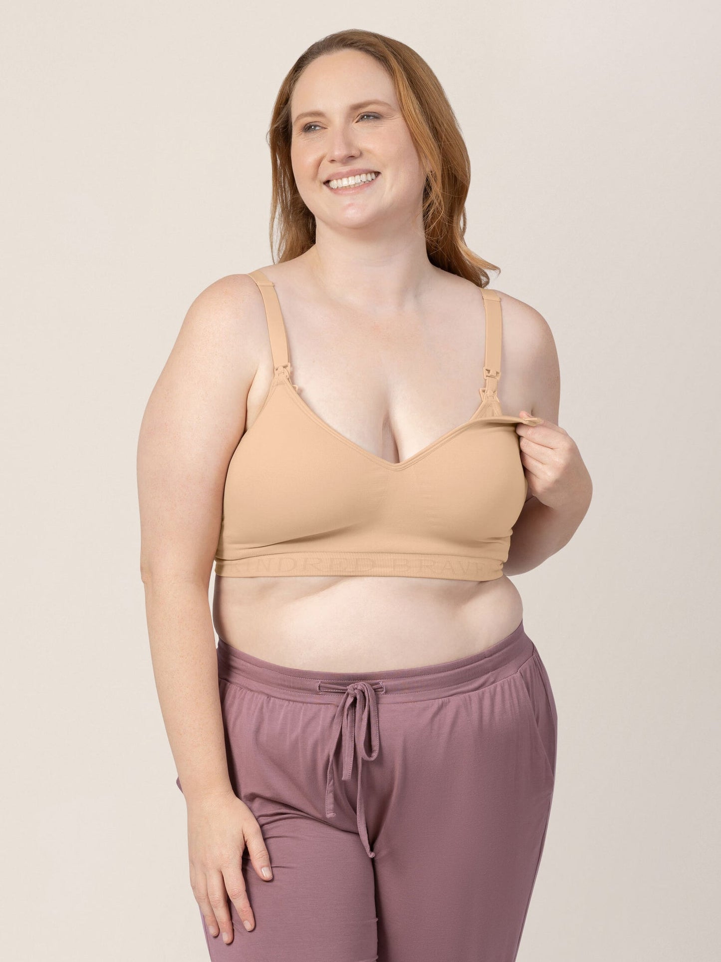 Kindred Bravely Signature Sublime Contour Hands-Free Pumping & Nursing Bra Beige