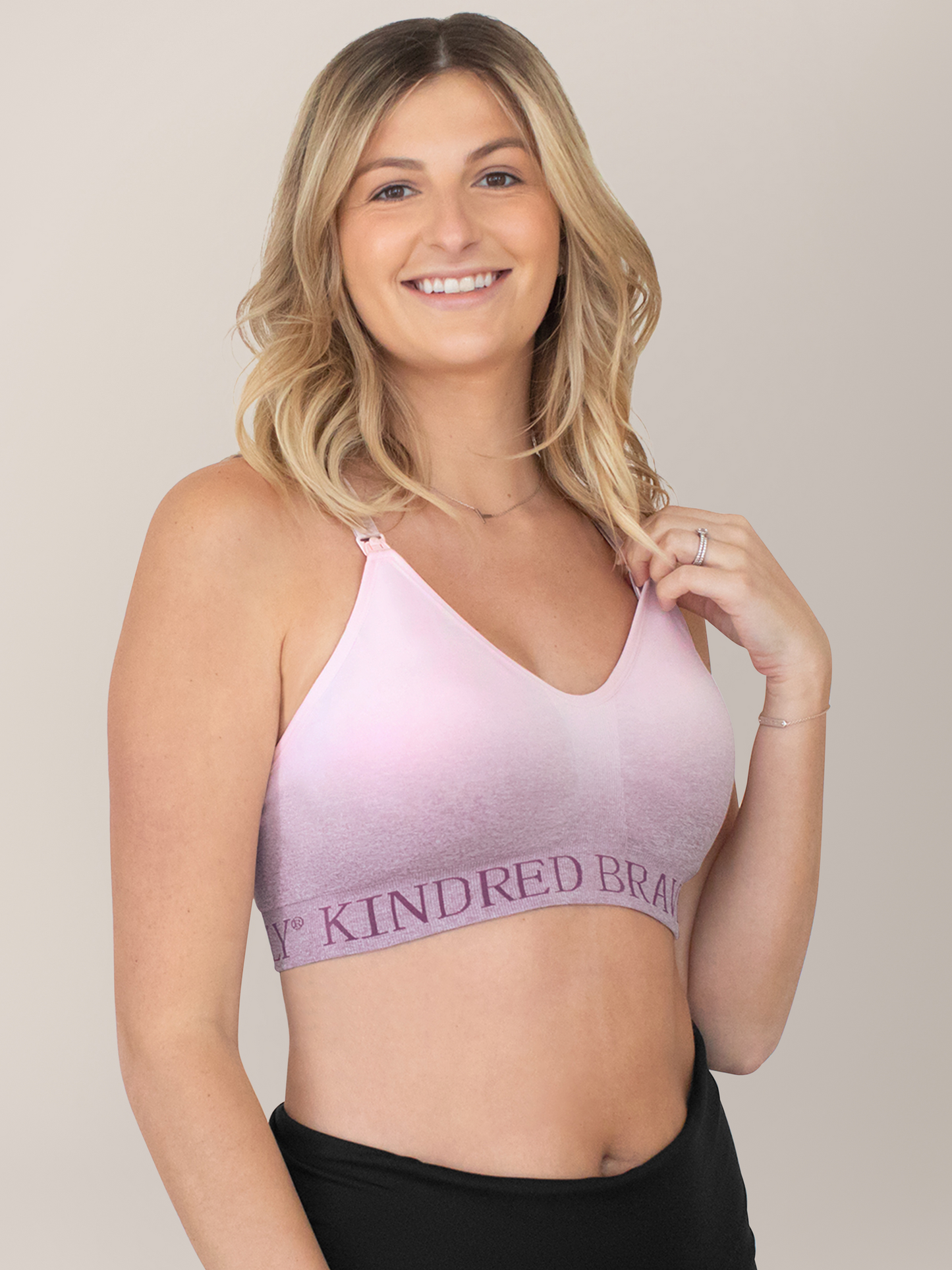 Kindred Bravely Sublime Hands-Free Pumping & Nursing Sports Bra Ombre Purple