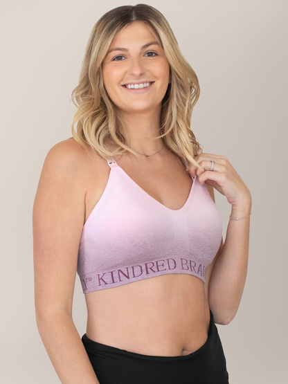 Kindred Bravely Sublime Hands-Free Pumping & Nursing Sports Bra Ombre Purple
