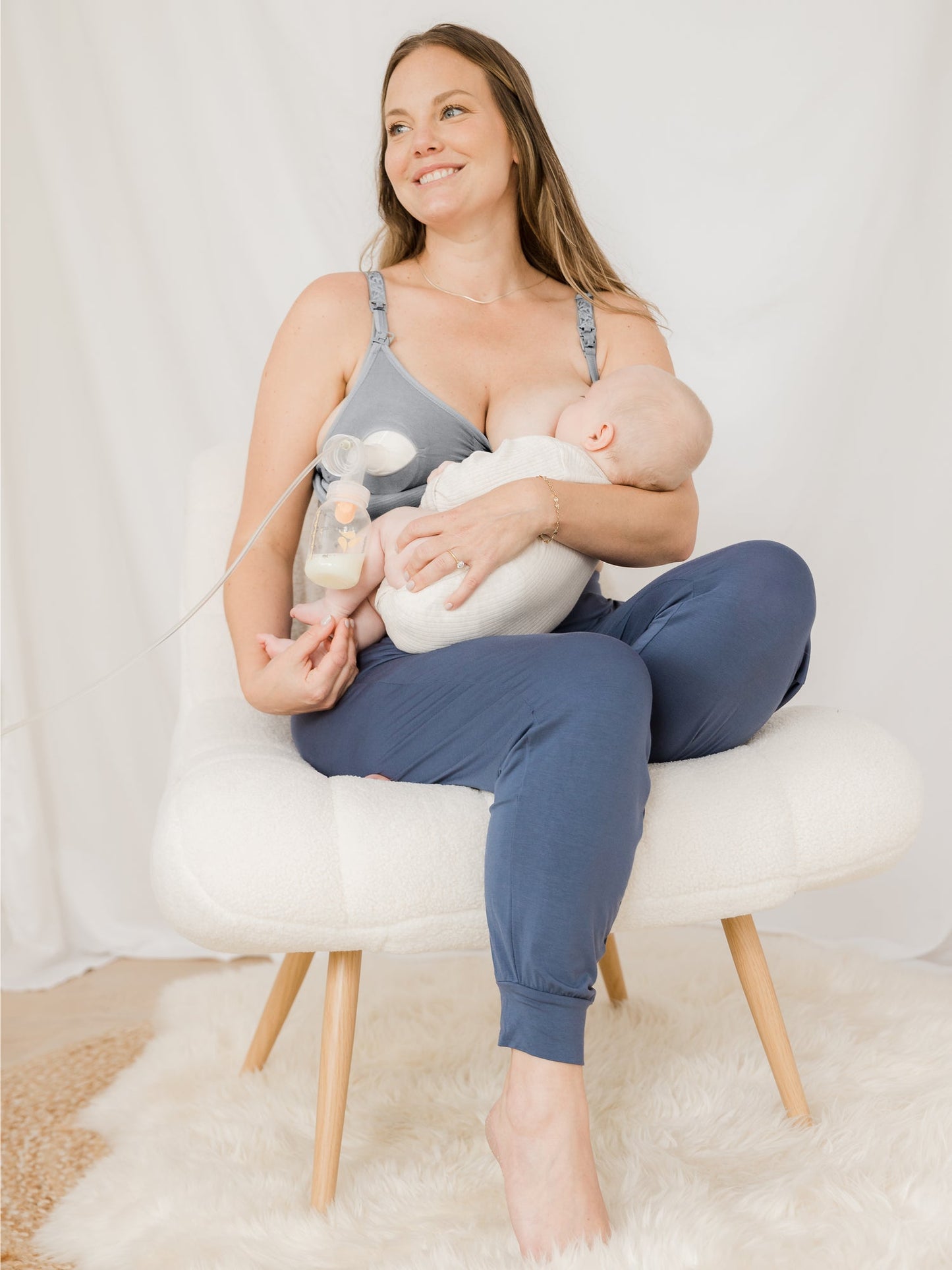 Kindred Bravely Sublime Hands-Free Pumping & Nursing Bra Grey