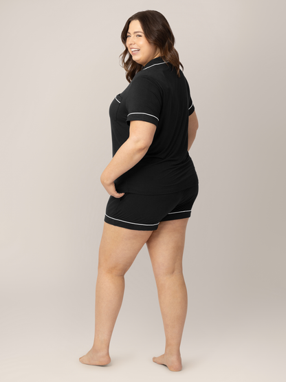 Kindred Bravely Clea Bamboo Short Sleeve Pajama Set Black