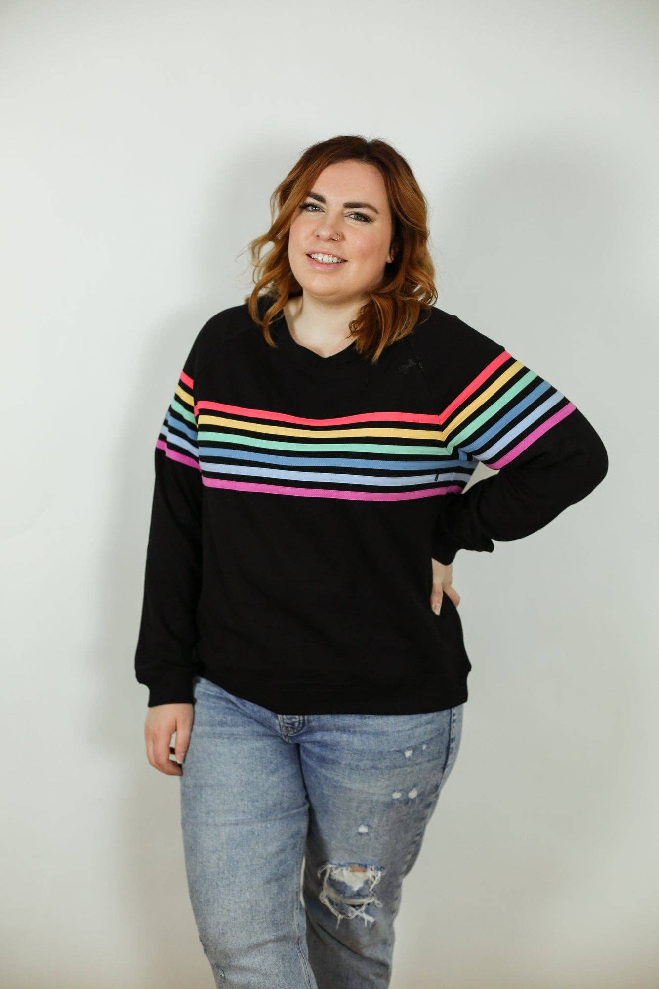 Limited Edition Six Stripe Invisible Zip Breastfeeding Sweater