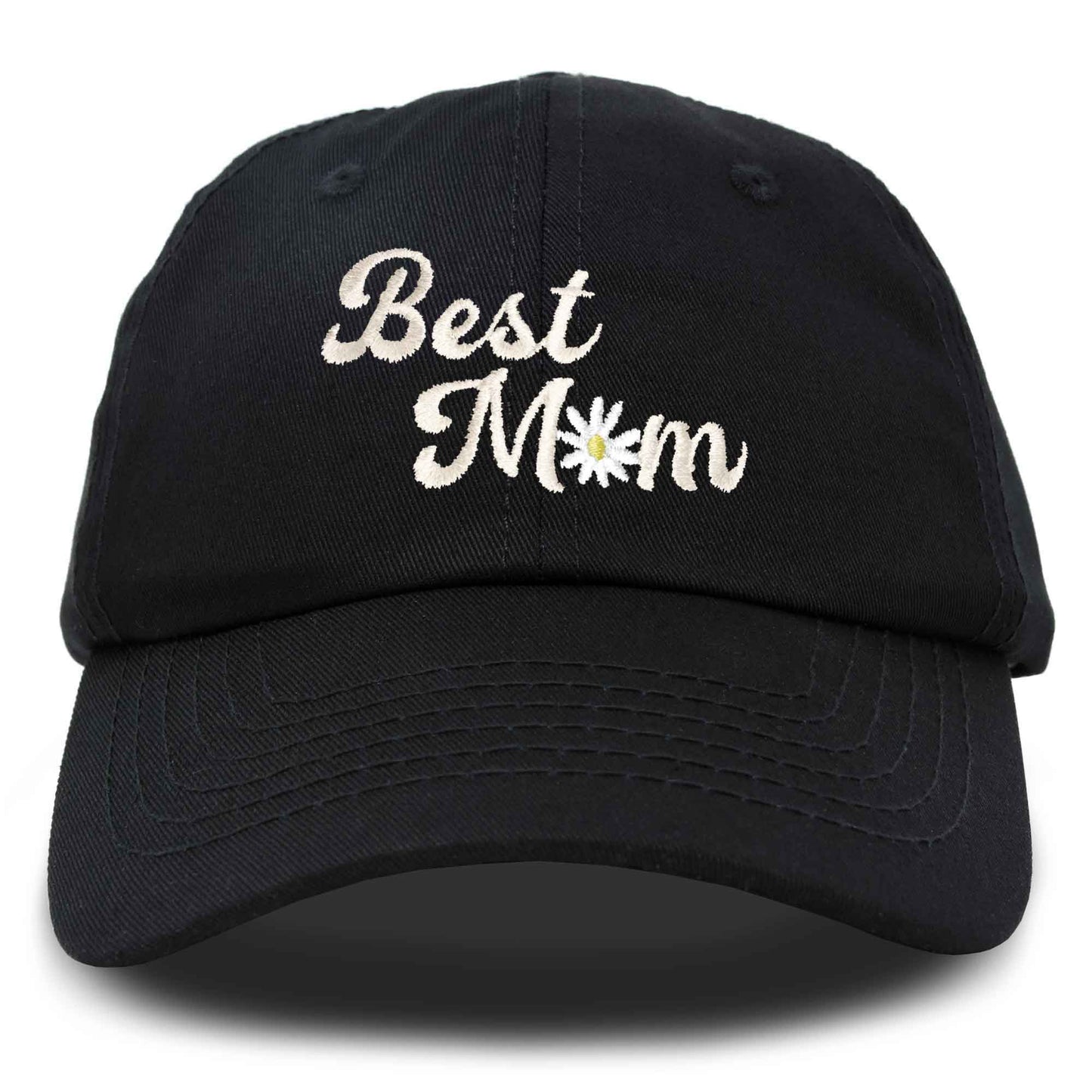 Embroidered Best Mom Daisy Cotton Hat