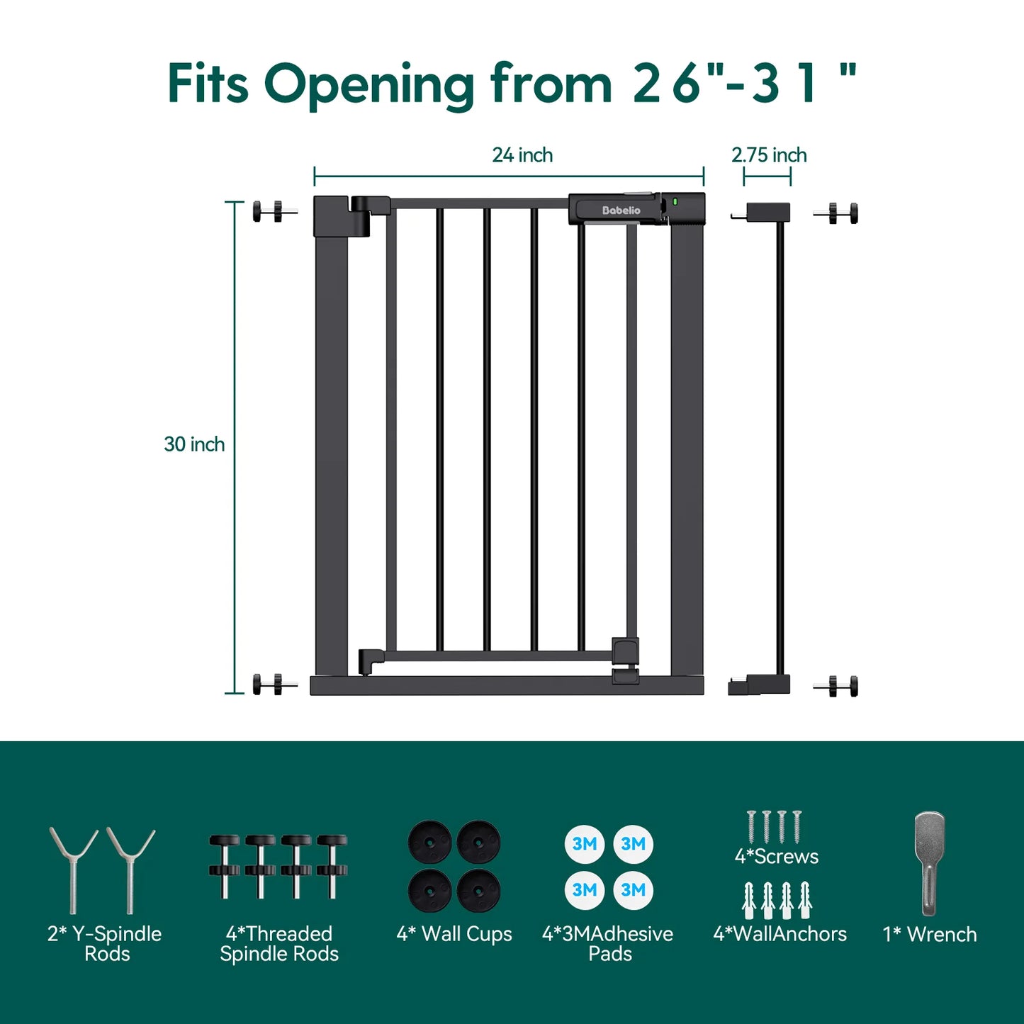 Babelio PressGuard Ⅱ | Upgrade Pressure-Mounted Baby Gate