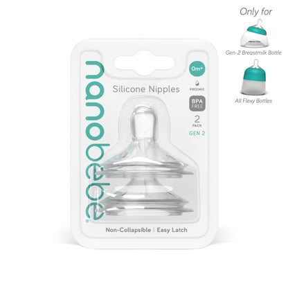 Nanobébé Silicone Anti-Colic Baby Bottle Nipples