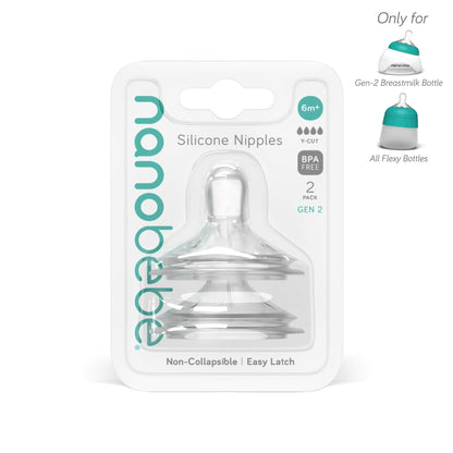 Nanobébé Silicone Anti-Colic Baby Bottle Nipples