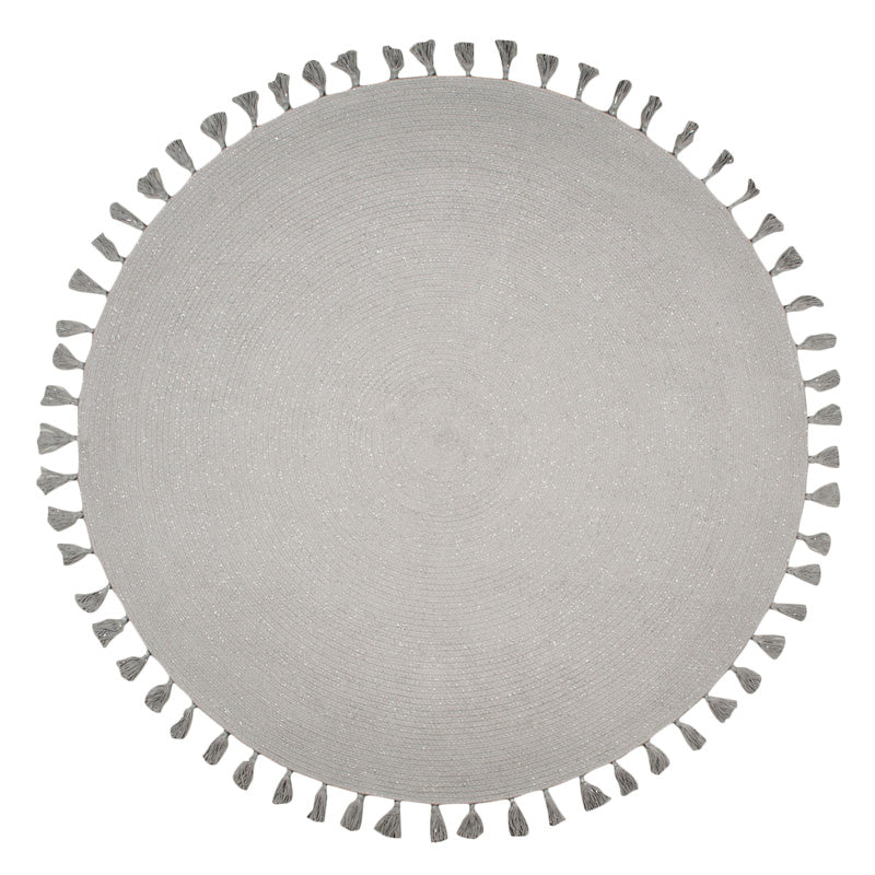 Nattiot Josephine Silver Gray Rug with Tassels