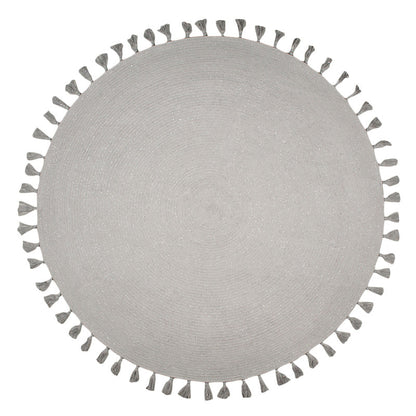Nattiot Josephine Silver Gray Rug with Tassels