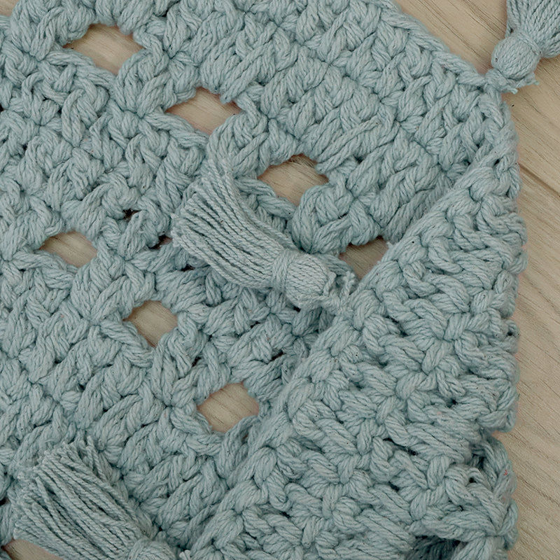 Nattiot Nila Pale Green Crochet Children's Rug