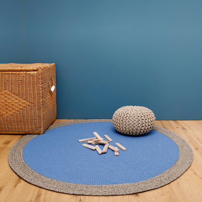 Nattiot Nolan Blue Braided Wool Children's Rug