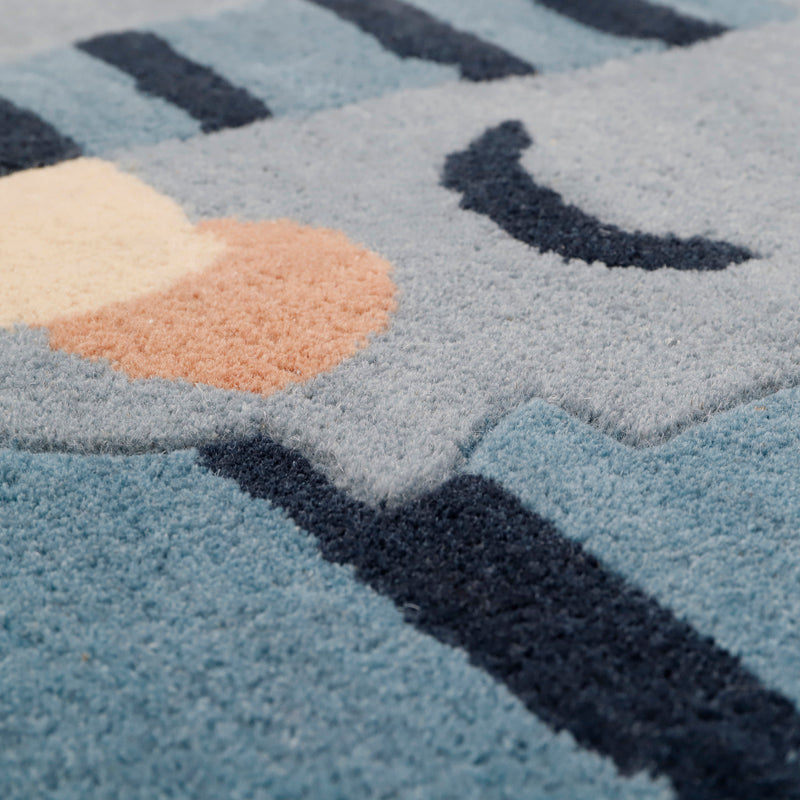 Nattiot Blue Tigger Original Children's Rug with Tiger Shape