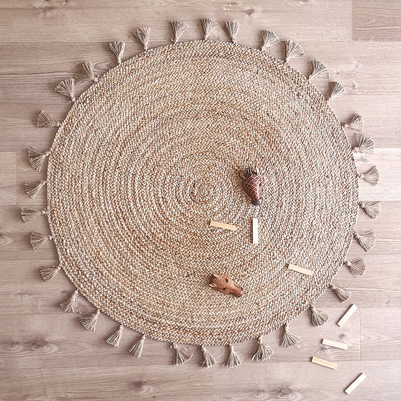 Nattiot Else Jute Rug with Pompoms