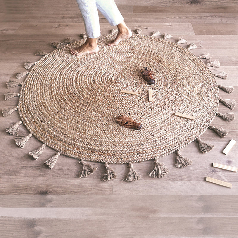 Nattiot Else Jute Rug with Pompoms