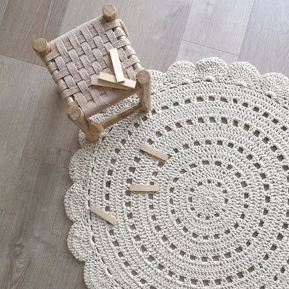 Nattiot Alma Ecru Hand Crochet Children's Rug
