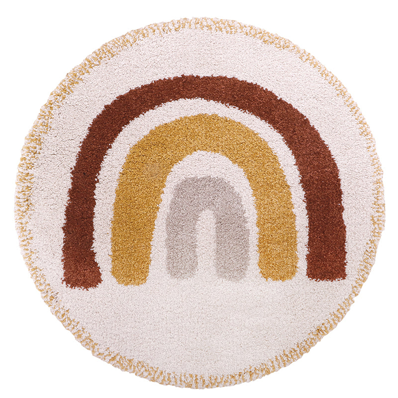 Nattiot Bohemian Rainbow Round Children's Rug with Rainbow Pattern