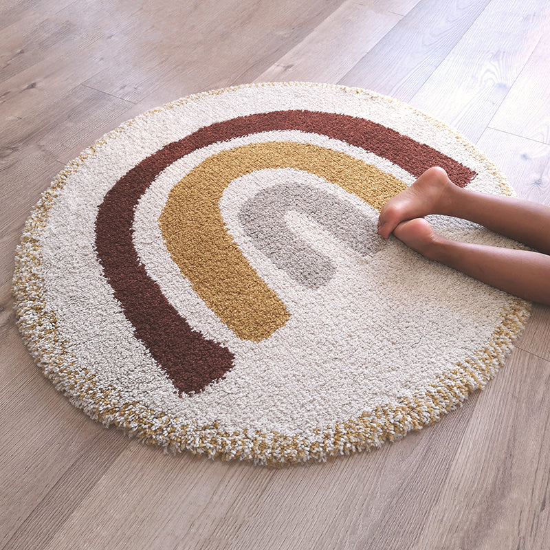 Nattiot Bohemian Rainbow Round Children's Rug with Rainbow Pattern