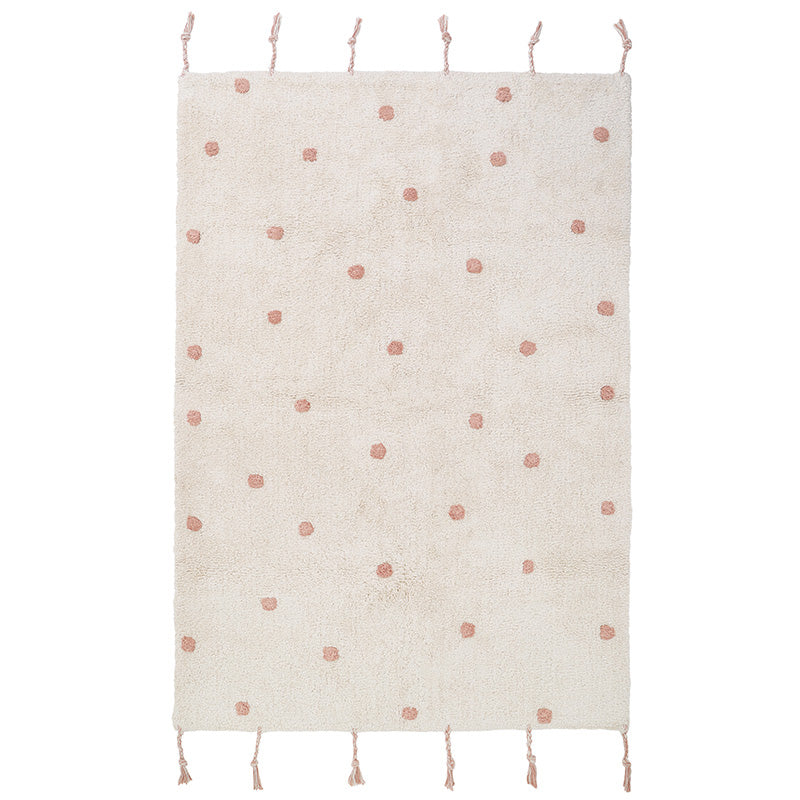 Nattiot Nümi Pink Nude Children's Rug with Dots