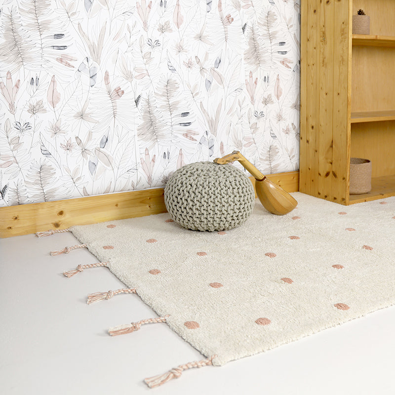 Nattiot Nümi Pink Nude Children's Rug with Dots