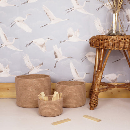 Nattiot Ilse Almond Set of 3 Storage Baskets