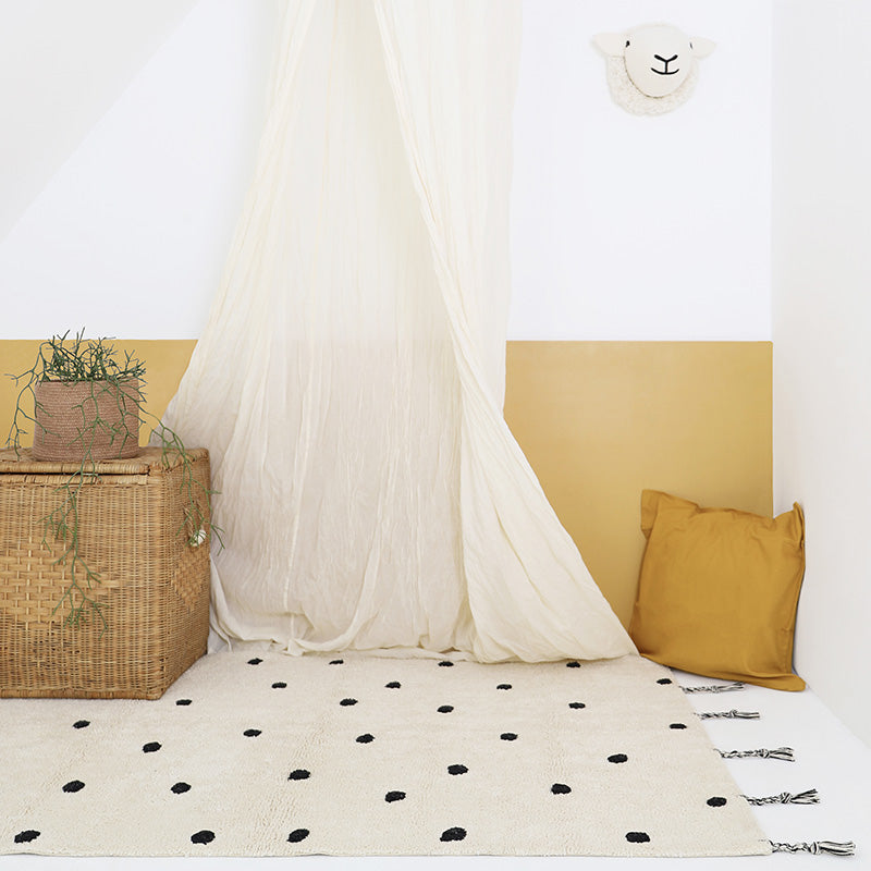 Nattiot Nümi Black Children's Rug with Dots