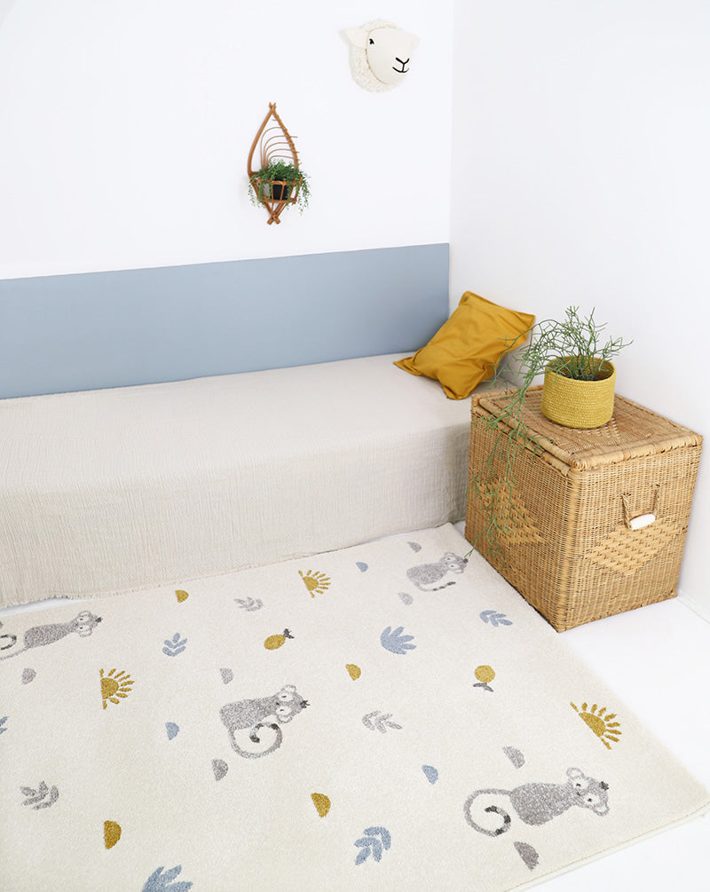 Nattiot Little Wild Monkey Honey M Children's Rug