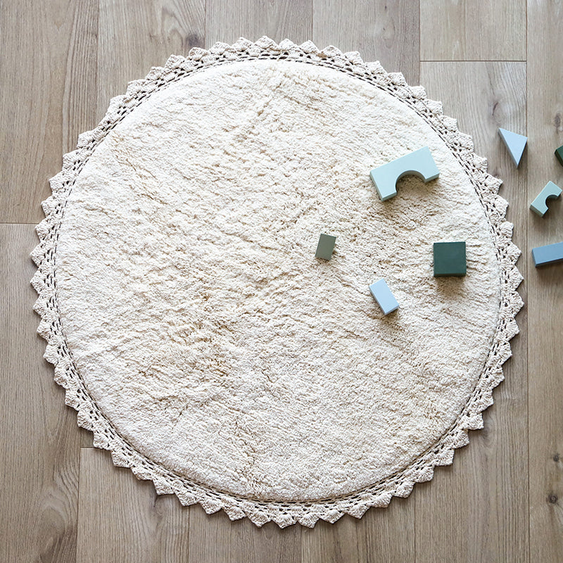 Nattiot Perla Ecru Rug Crochet Finish