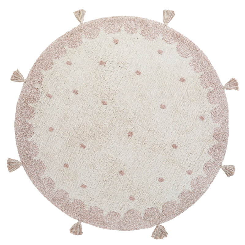 Nattiot Mallen Round Children's Rug with Polka Dots