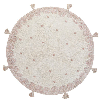 Nattiot Mallen Round Children's Rug with Polka Dots