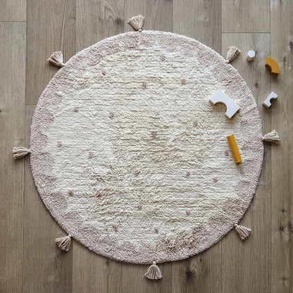 Nattiot Mallen Round Children's Rug with Polka Dots