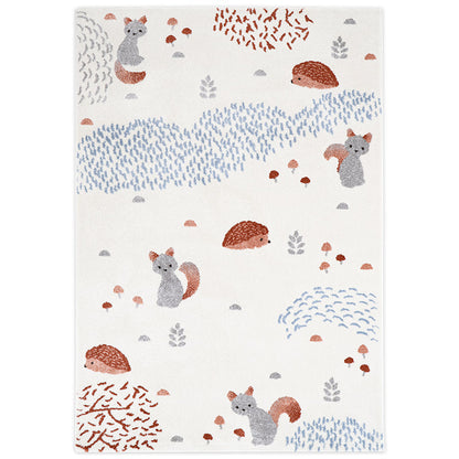 Nattiot Forest Dream M Children's Rug with Forest Animals Pattern