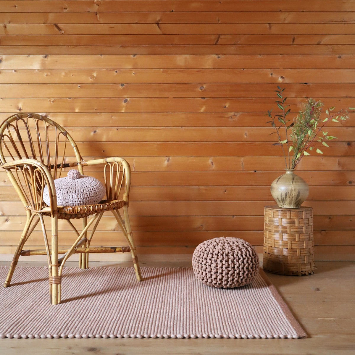 Nattiot Bergen Nude L Contemporary Wool Rug