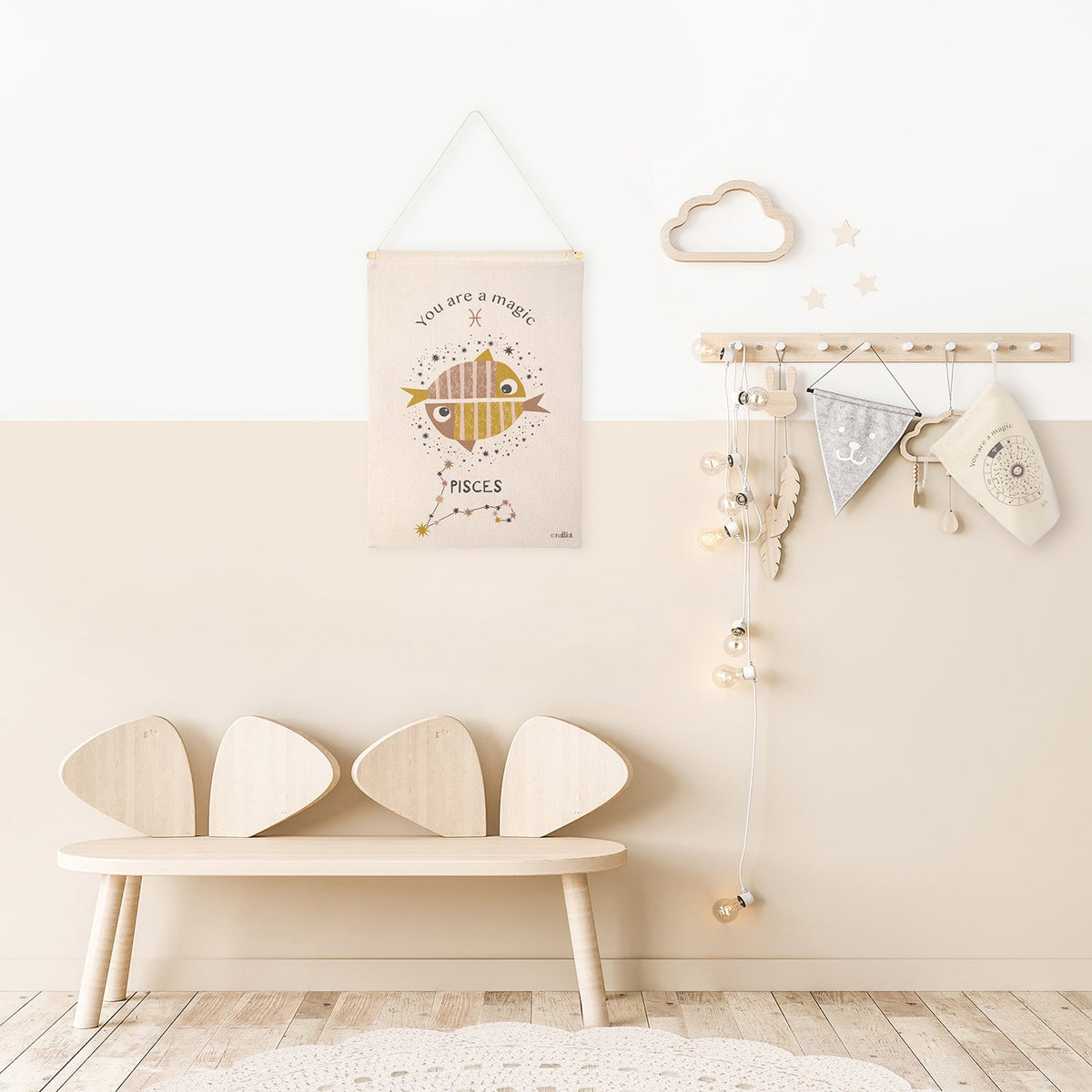 Nattiot Little Pisces Children's Wall Decoration Zodiac Sign Pisces