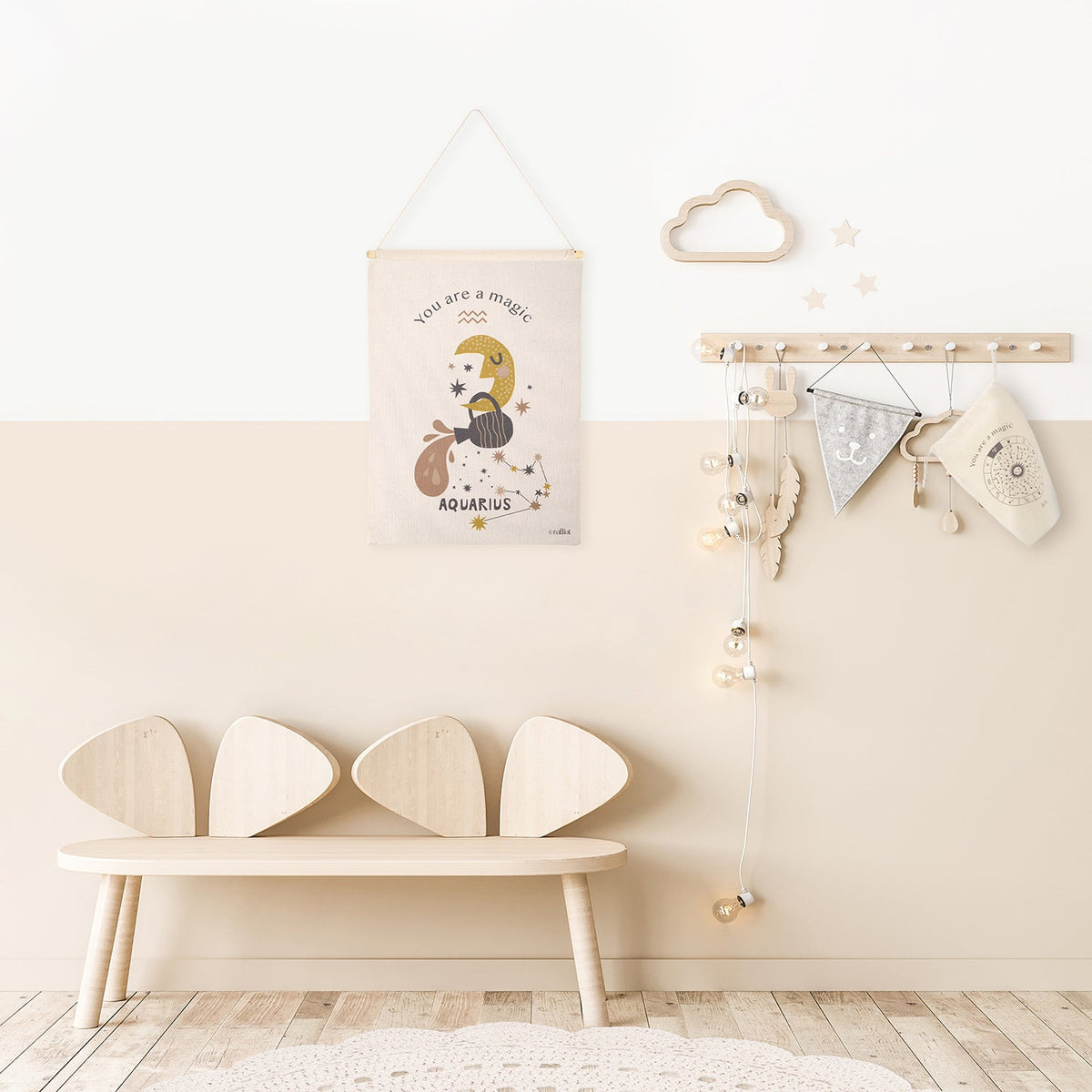 Nattiot Little Aquarius Children's Wall Decoration Zodiac Sign Aquarius