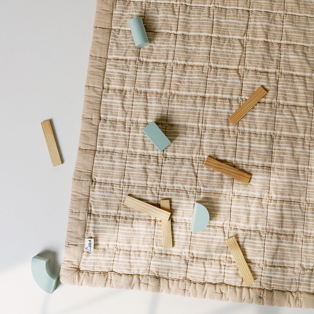 Nattiot Anna Caramel Lave M Reversible Baby Blanket