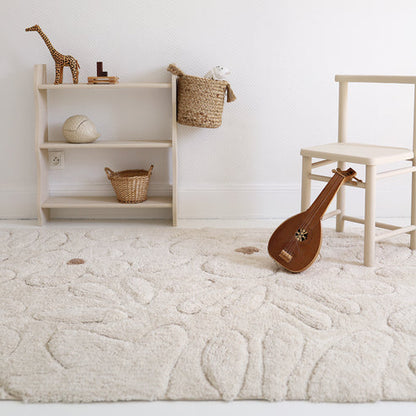Nattiot Gentle Flora Children's Bedroom Carpet in Washable Cotton with Flowers